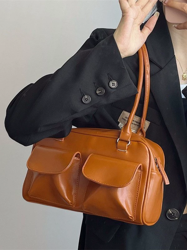 Underarm Shoulder Bag, Retro One-Shoulder Handbag, 28×10×16 cm, Capacious