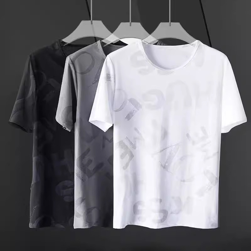 Quick dry breathable camouflage silk short sleeve T-shirt with a…