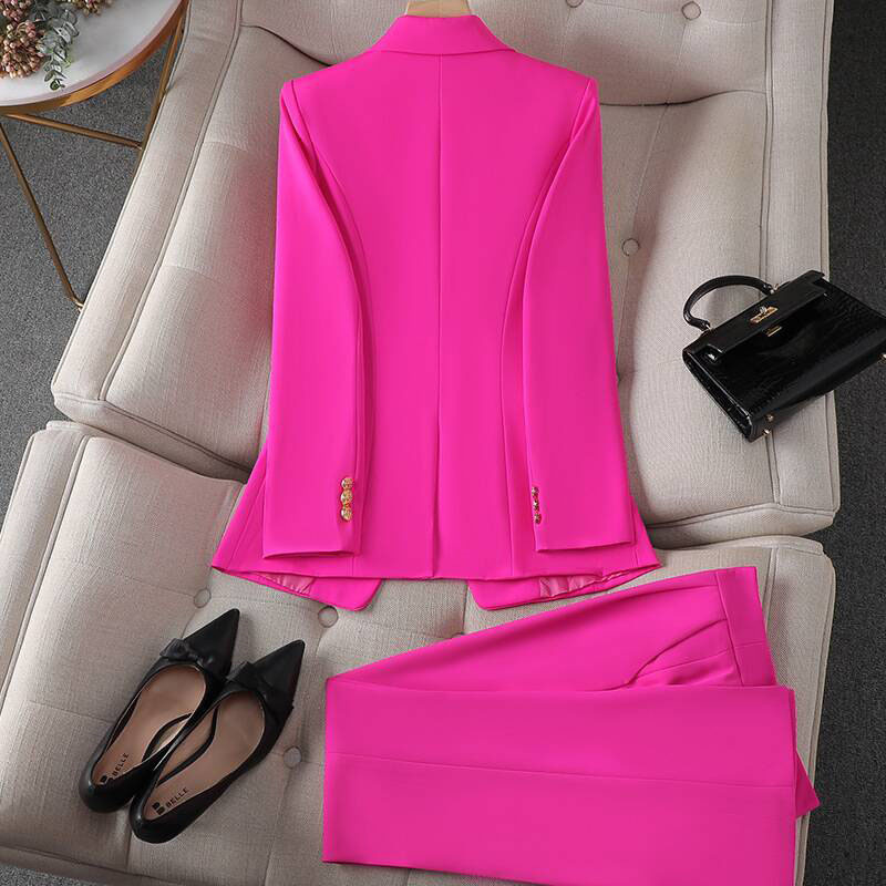 Vintage Slim-Fit Blazer Fashion 2026 Spring and Autumn Women's Korean Style Casual Design Top and Pants Set Vintage Slim-Fit Blazer Fashion 2026 Spring and Autumn Women's Korean Style Casual Design Top and Pants Set