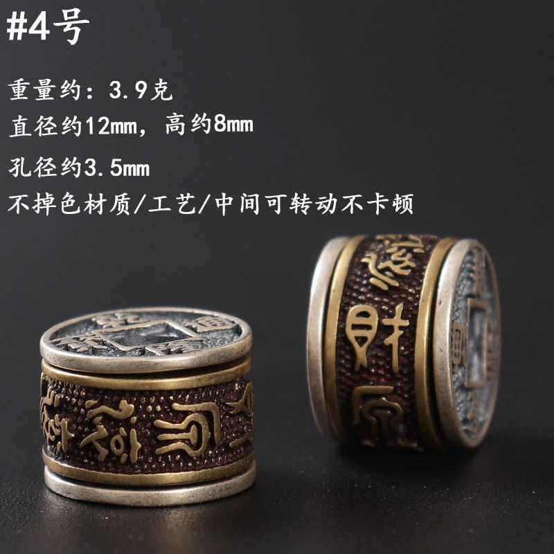 High-quality ancient Xizang silver, rotatable and non-fading DIY beads, barrel beads, spacer beads, Xizang-style cultural craft bracelet accessories