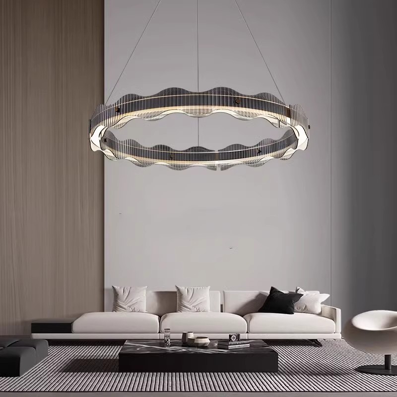 Lámpara principal de sala de estar italiana moderna simple candelabro dormitorio comedor lámpara de vidrio lujosa dormitorio candelabro de sala de estar