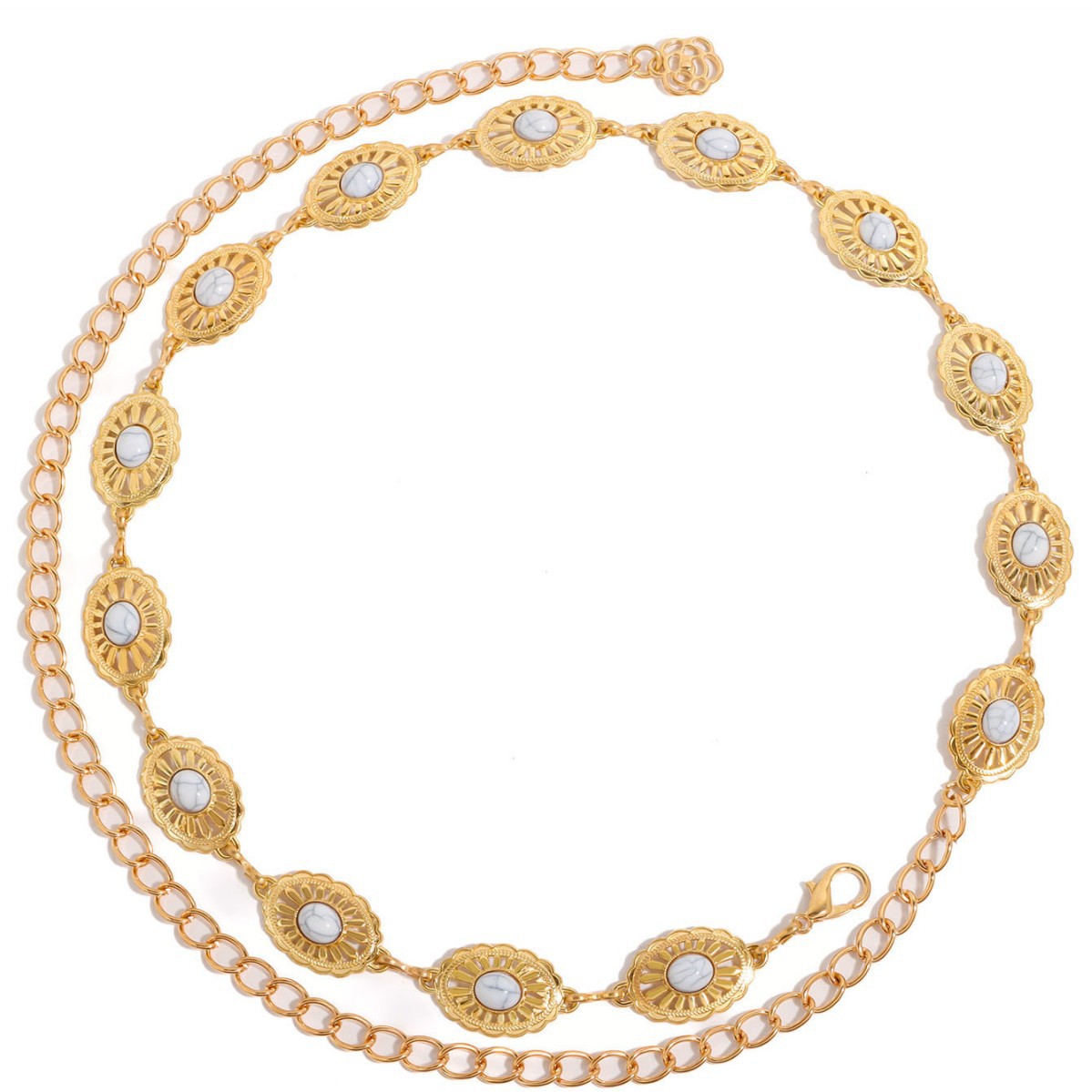 Böhmische Türkis Bauchkette Vintage Ethno Körperkette Für Damen_voghion.com