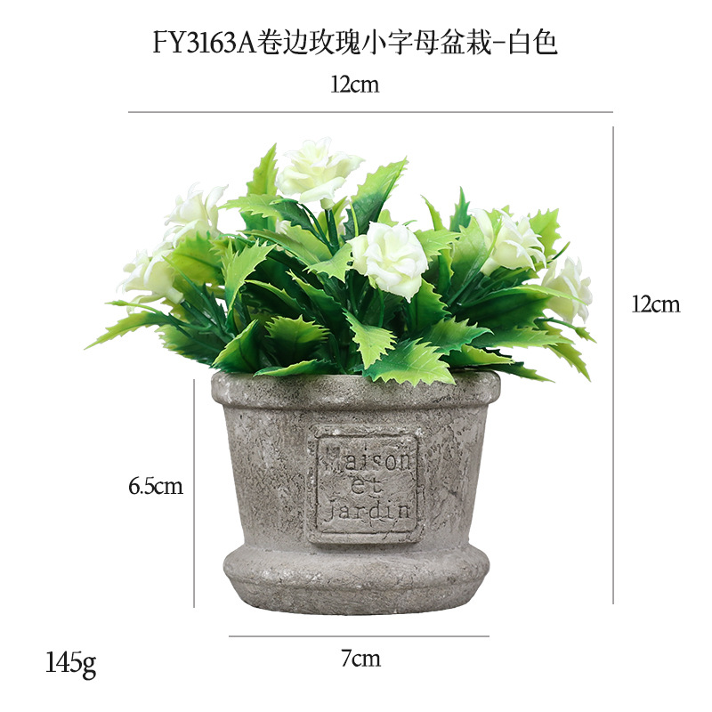Más de 100 conjuntos de bonsáis artificiales de flores de plástico, plantas en maceta de pulpa de papel retro de gran venta transfronteriza, adornos de flores artificiales, macetas de flores falsas.