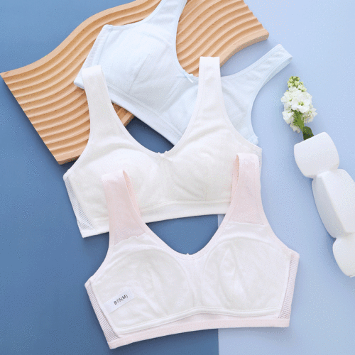 Girls' underwear in the developmental period, sponge-free thin pure cotton vest for primary school students, junior high school and high school children's girls' bra