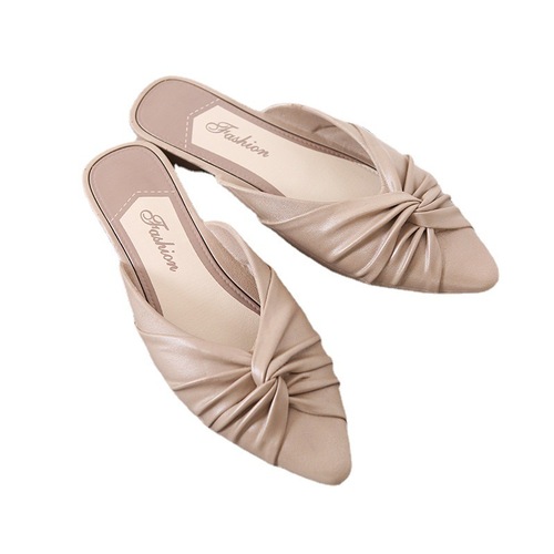 Women's Summer Outdoor Flat-Heel Mule Sandals in Instagram-Worthy Open-Toe Half-Slippers