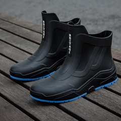Unisex Rain Boots: Transparent, Casual, Short-Height Waterproof Shoes with Fleece Lining—Warm, Non-Slip, Durable, and Comfortable for Outdoor Wear, Perfect for Cross-Border Sales