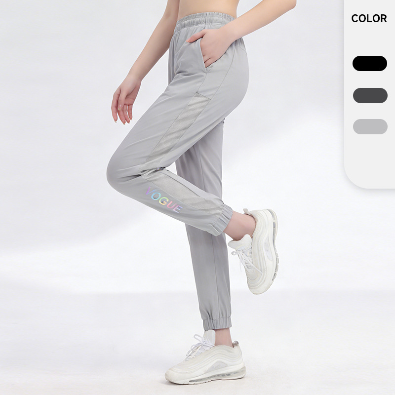 Verano nuevos pantalones atados al tobillo pantalones de secado rápido de las mujeres pantalones ligeros sueltos transpirables Pantalones deportivos fitness pantalones casuales Deportes