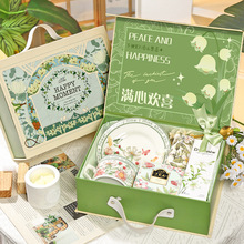 伴手礼女伴娘高档实用礼物婚礼宾客回礼送闺蜜姐妹团杯碟手提礼盒