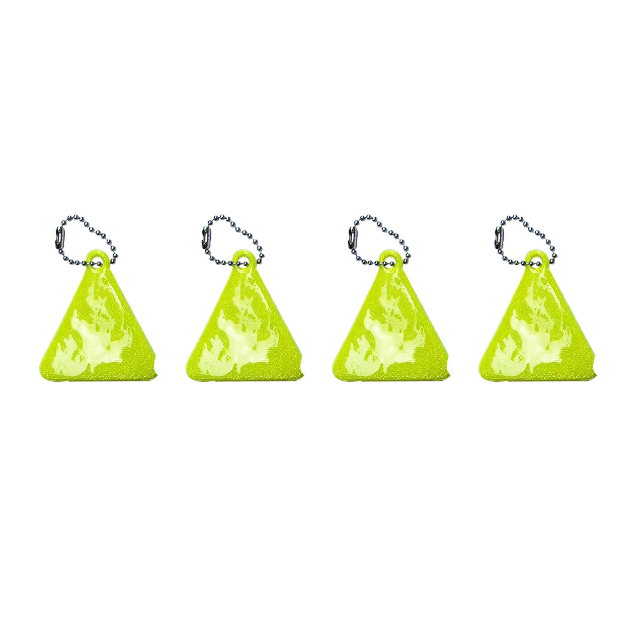 Colgante reflectante transfronterizo de seguridad infantil de dibujos animados en forma de triángulo llavero