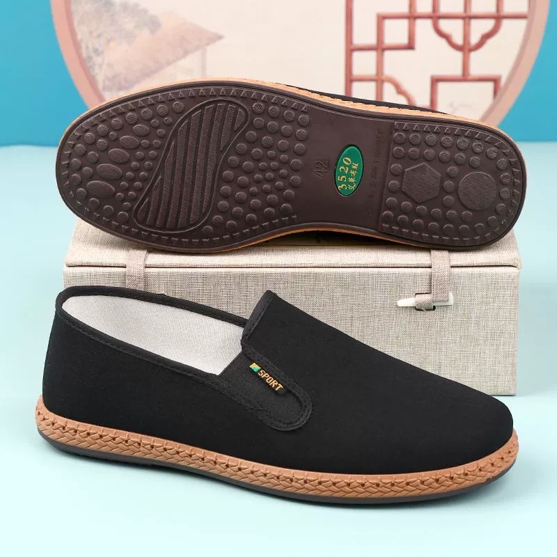 3520 старых пекинских тканевых туфель для мужчин и женщин, новая стильная дышащая повседневная рабочая обувь без шнуровки на мягкой подошве для летнего вождения.