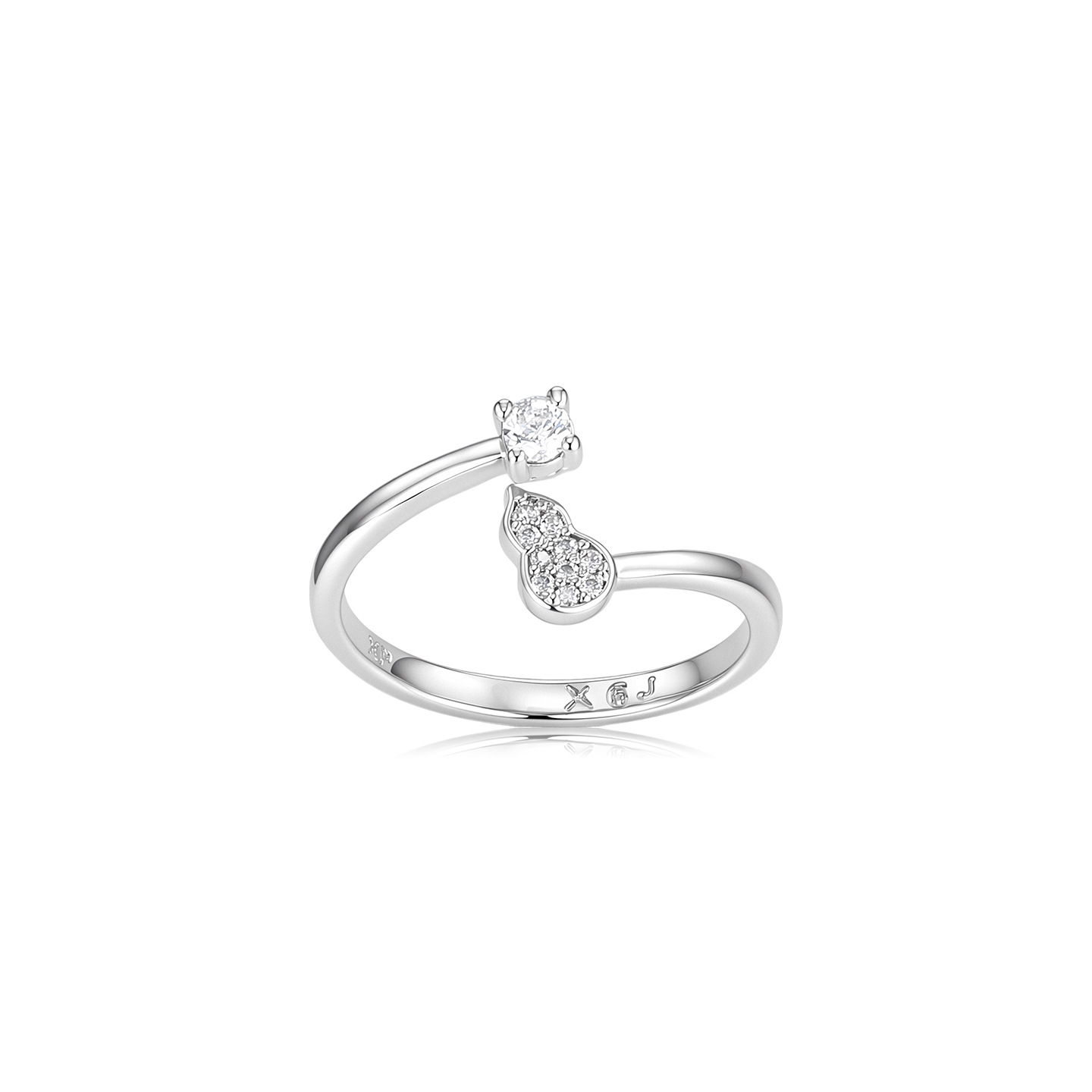 Xuping nuevo anillo abierto de calabaza china micro gemas artificiales nicho simple ligero lujoso temperamento anillo de viento al por mayor
