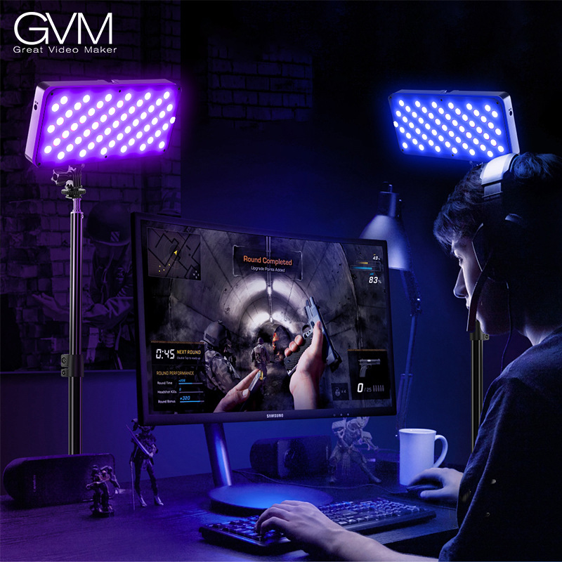 GVM-RGB20W直播拍照补光灯变色打光灯全彩光绘外拍led摄影灯