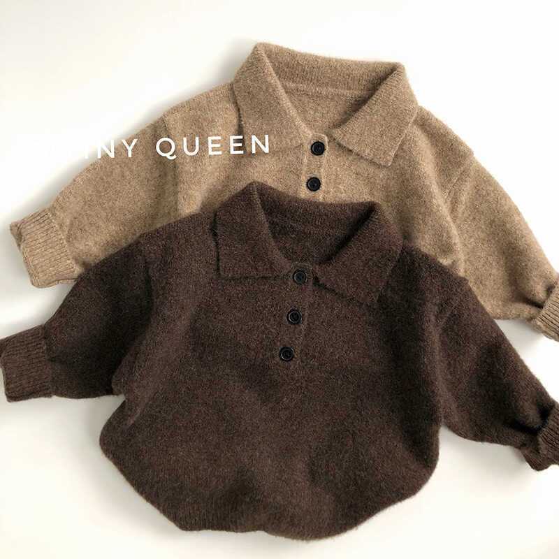 新品怒推~版型好儿童毛衣秋冬韩版男潮宝复古洋气针织POLO领翻领