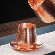 铜烧水壶大容量煮茶壶茶杯手工加厚铜壶中式复古壶中式茶杯