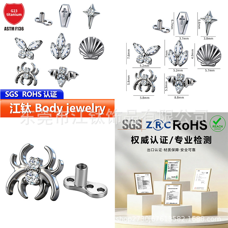 Pointed titanium steel lip stud product view