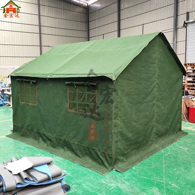 Construction tent accommodation tent office tent 12 square meters grass green single tent (Çadırlar) - grass-green-5-8-people