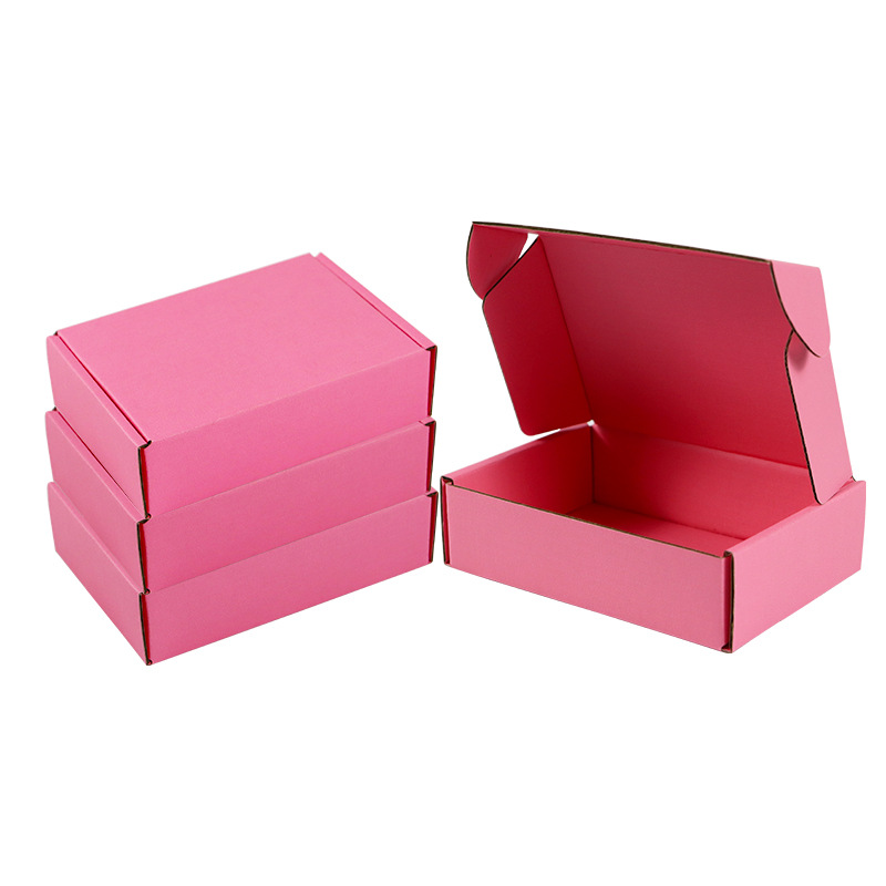 Caja de avión Rosa caja de embalaje de papel de joyería de tamaño pequeño al por mayor extra duro desgaste armadura ropa caja de aviones en stock caja de color