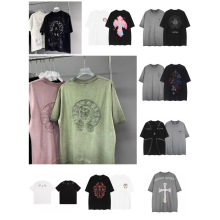 Chrome Hearts 25s夏季新款克罗伈重工洗水做旧休闲短袖T恤男女款