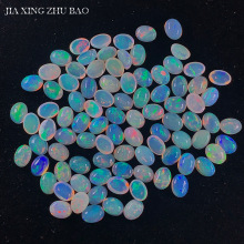 高品质天然欧泊戒面蛋形裸石素面平底椭圆蛋白石饰品镶嵌裸石批发