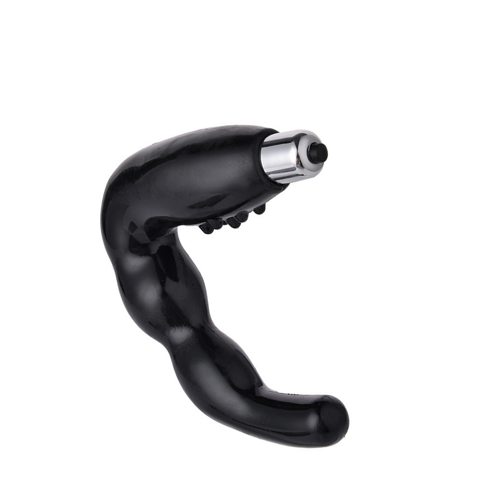 C-Type Electric Prostate Massager with Silicone Beads, ABS Anal Plug Vibrator — detail image 6