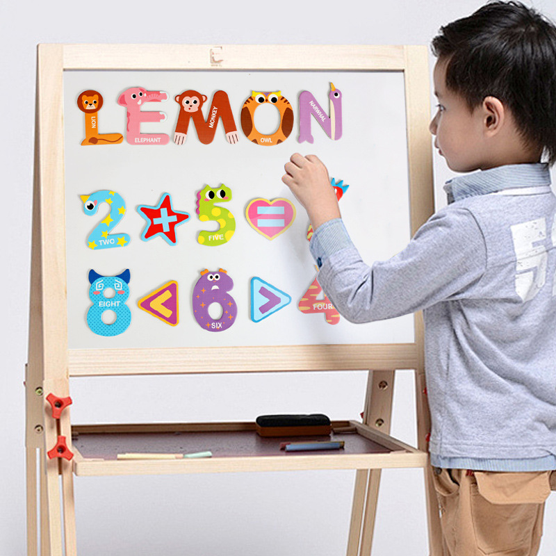 Educación temprana infantil rompecabezas magnéticos 26 letras animales pegatinas numéricas 3 a 6 años de edad Juguetes cognitivos rompecabezas image 3