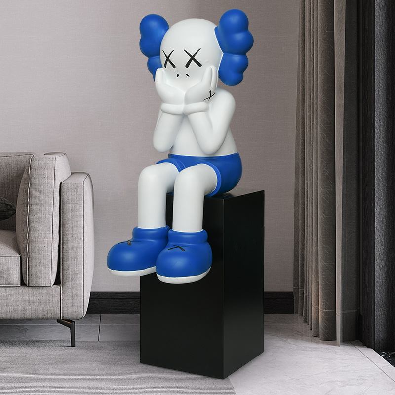 (2개) TV 캐비닛 장식 폭력적인 곰 큰 장식품 현관 바닥 거실 액세서리 바닥 큰 KAWS 인형 하이 엔드 느낌