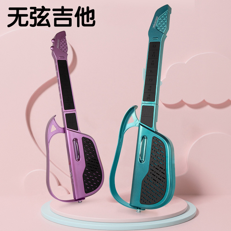 跨境儿童智能电子无弦自动挡吉他玩具初学新手入门级吉他可折叠|undefined