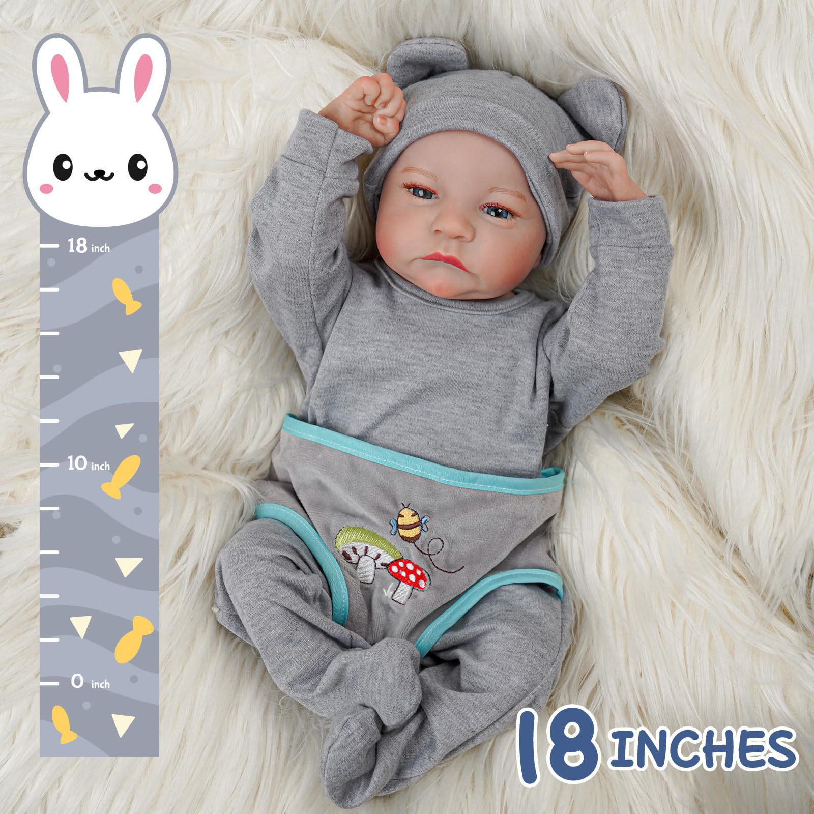 Simulación muñeca de goma blanda fabricante de regalos para bebés muñeca renacida 45CM juguetes muñeca muñeca cruzada muñeca