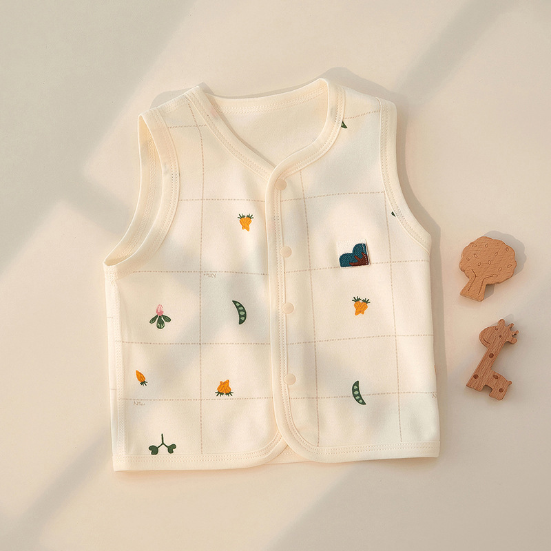 Baby Vest, Spring and Autumn Style, Thin Baby Vest, Children's Pure Cotton Outerwear, Unisex, Newborn Vest