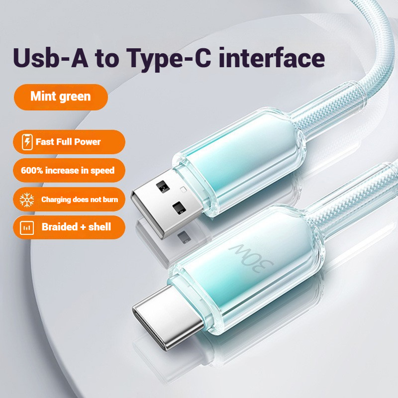 新型氷晶編組超速充USB充電ケーブルは全部30wグラデーションTypec速充データケーブルと互換性があります。|undefined