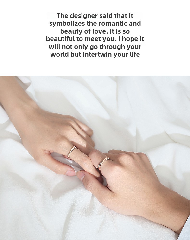 Mobius Couple Ring Sterling Silver Niche Design Adjustable Open Ring_voghion.com