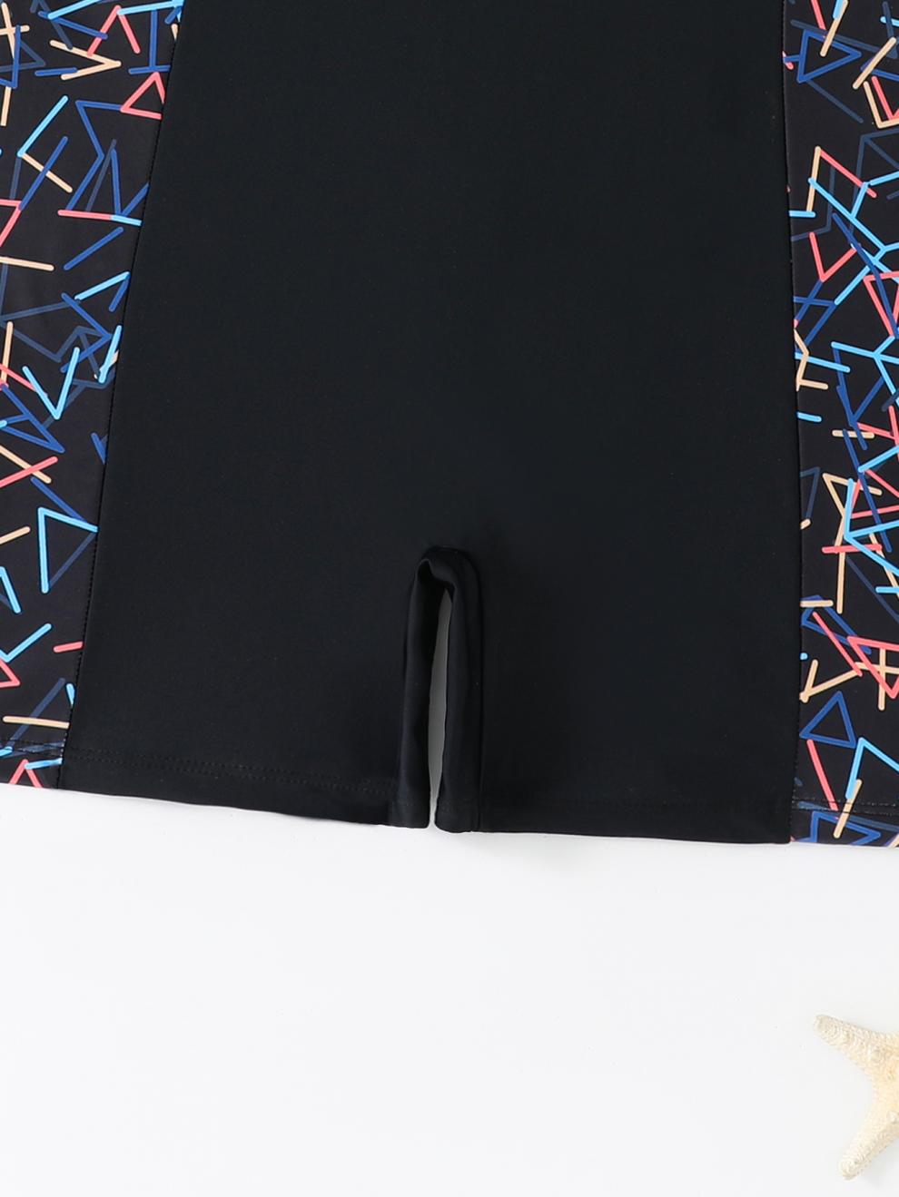 商品详情图_2025跨境亚马逊速卖通运动连体运动平角裤泳衣纯