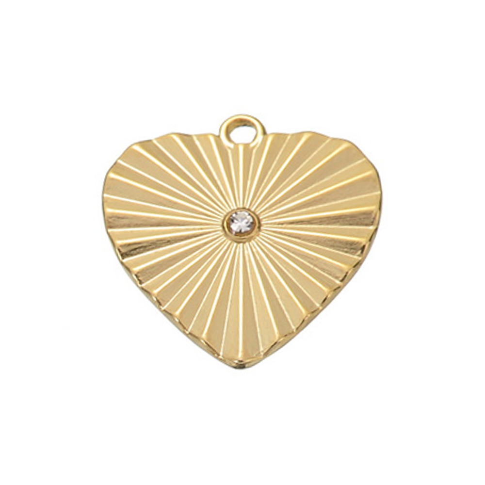 Pendant Jewelry Making Type 5 PCS/Package 18.5*18mm 304 Stainless Steel Heart Shape Pendant