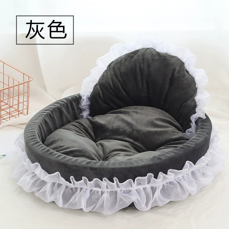 Лежанка-гнездо Princess Teddy для кошек и собак, теплая четырех сезонов, бархатная, с плюшевой игрушкой; цвета фуксия, фиолетовый, серый