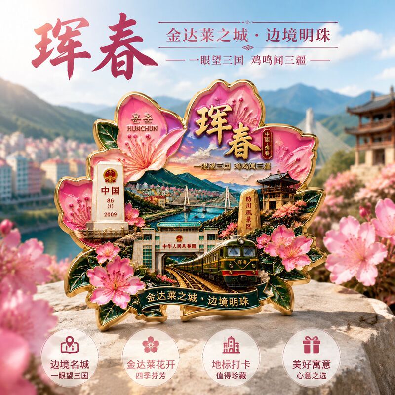 Jilin Yanji Hunchun Changchun City Cultural and Creative Metal Magnetic Refrigerator Magnets Cultural Tourism Souvenirs Exquisite Gifts Jilin Yanji Hunchun Changchun City Cultural and Creative Metal Magnetic Refrigerator Magnets Cultural Tourism Souvenirs Exquisite Gifts