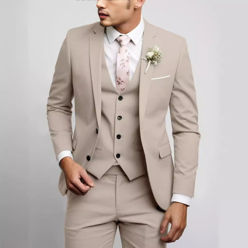 2026 Men's New Multi-Color Two-Button Suit Three-Piece Wedding Dress Business Casual Suit Set for Men