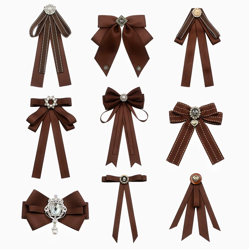 Фабрика спот цветок с воротником женский кофе коричневый ремень с луком с воротником аксессуар профессиональная одежда рубашка с галстуком брошь