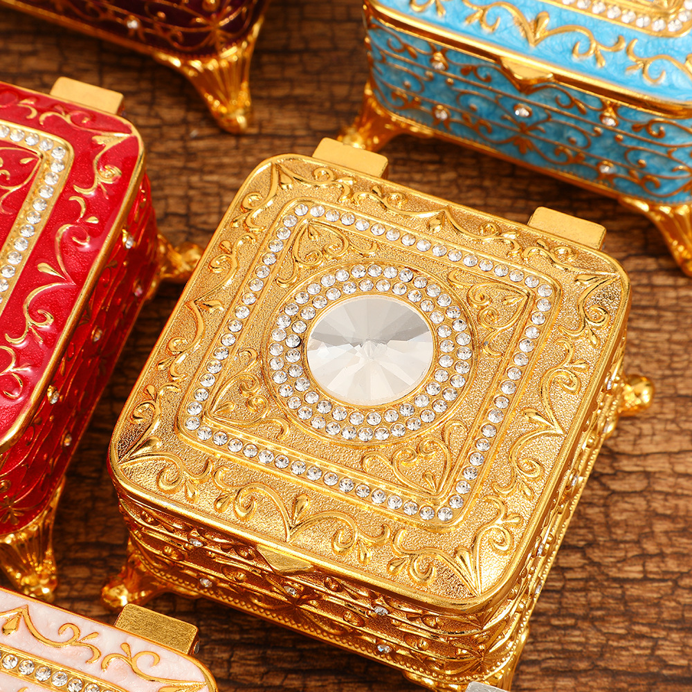 Square retro metal enamel