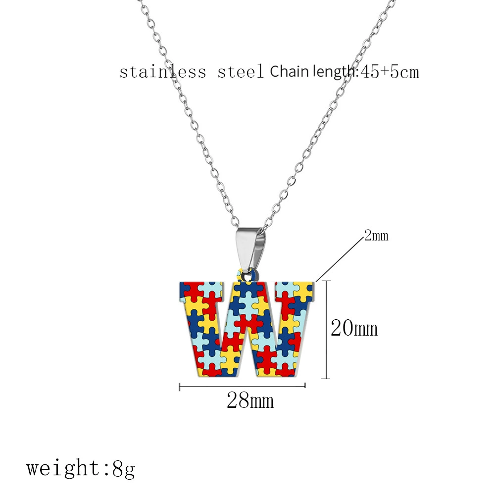 П pendant из нержавеющей стали с буквами, головоломка, ожерелье, (торговля через границы)