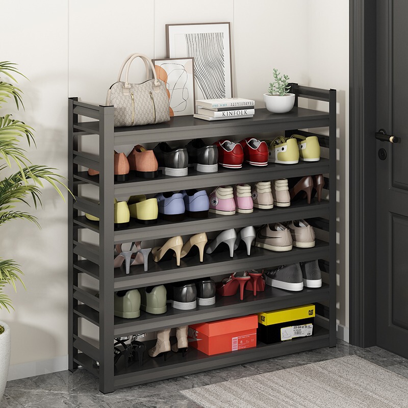Household Steel Shoe Rack, Multi-Layer Floor-Standing Storage Rack, Iron Art Simple Organizer for Entryway and Behind the Door Household Steel Shoe Rack, Multi-Layer Floor-Standing Storage Rack, Iron Art Simple Organizer for Entryway and Behind the Door