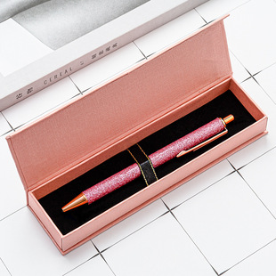 Spot wholesale high-grade flip pen box rectangular suction iron flip box neutral ballpoint pen gift box logo lettering