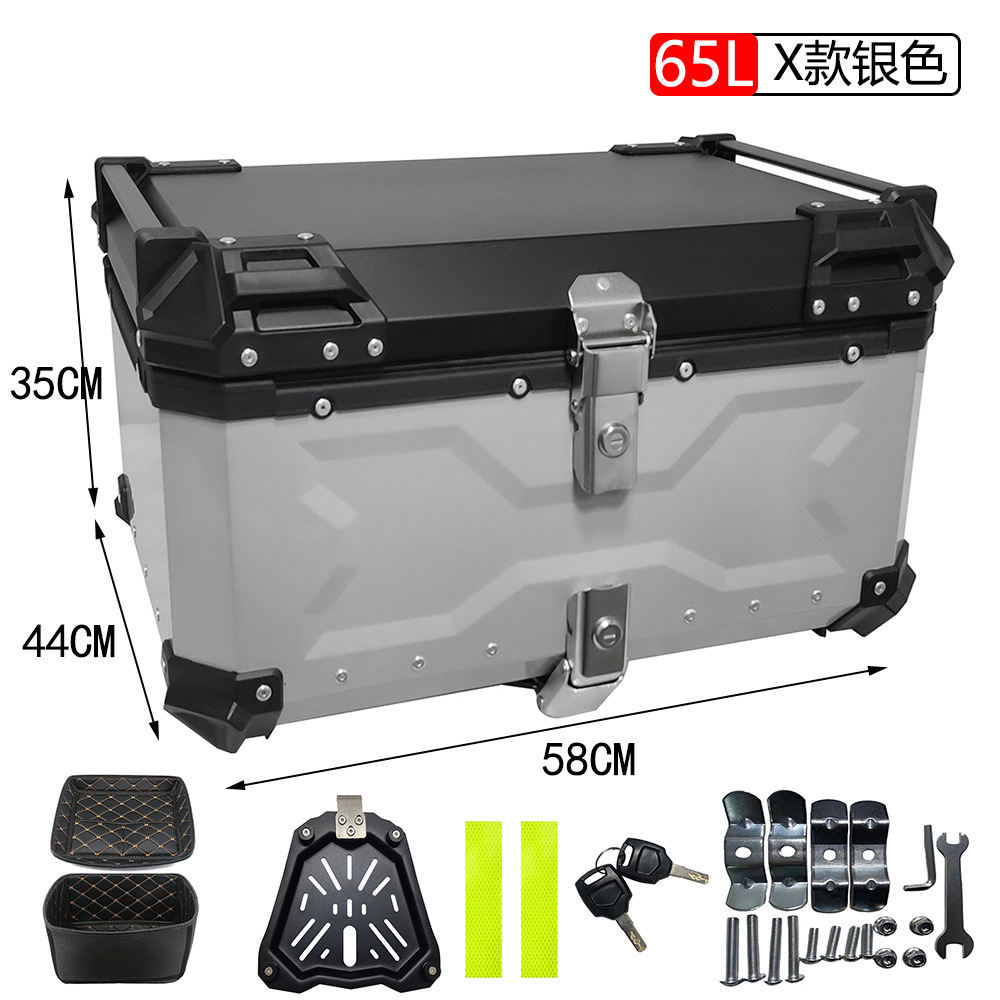 Caja de cola de aleación de aluminio de liberación rápida 25L30L36L45L55L65L caja de almacenamiento de la motocicleta caja de aluminio