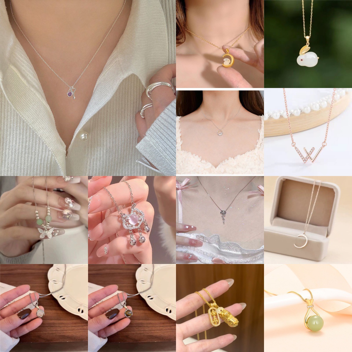 爆款特价百搭甜美时尚厂家直供实体货源 混批高品质保色项链女