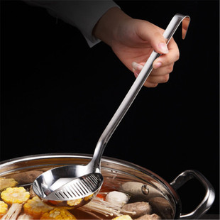 304 Stainless Steel Dual-Purpose Soup Spoon Colander Two-In-One Hot Pot Spoon Restaurant Household Removable and Washable Filter Spoon Filter Spoon
