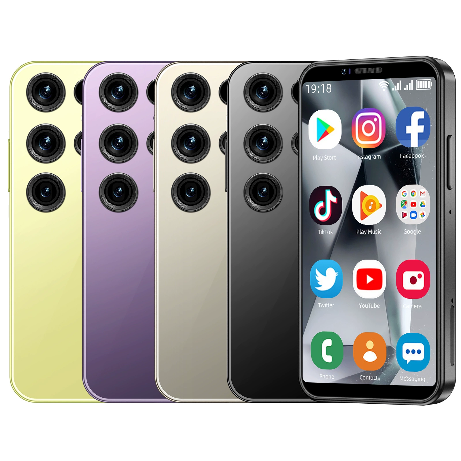 Маленький мобильный телефон S25, Android, 4" широкий экран