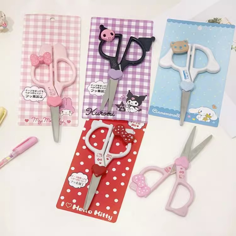 Cute cartoon special-shaped Kuromi scissors for home office student account stickers stainless steel utility knife for cute cutting