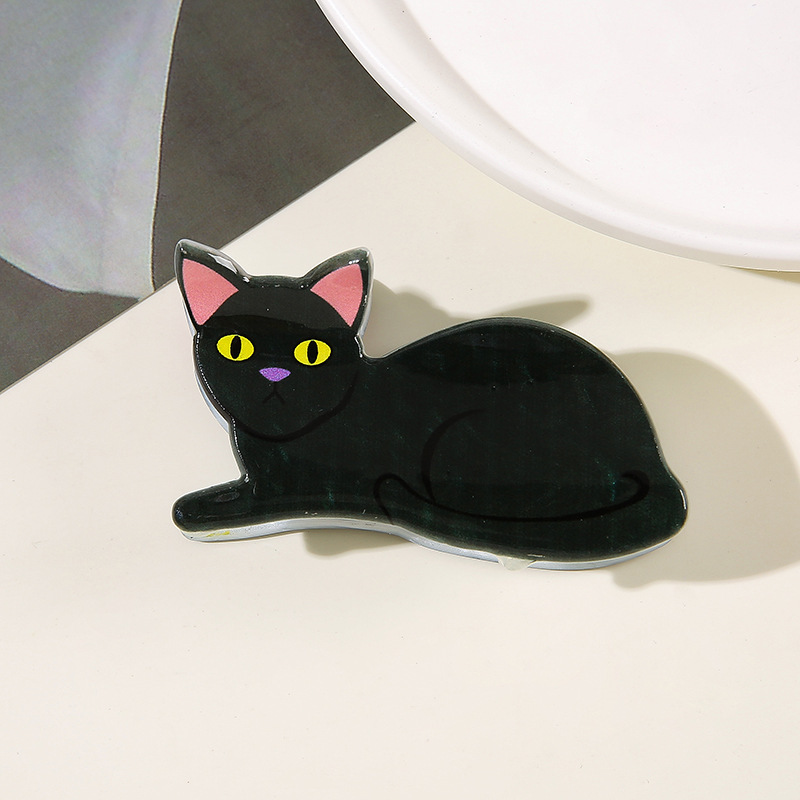 キラキラガールかわいい漫画ペット猫小さなクリップニッチデザイナー子猫後頭部半分ヘアクリップ|undefined