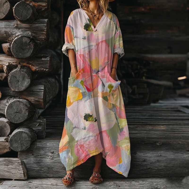 Cross-Border Amazon Tk Autumn Dress, Niche Simple Versatile European and American Fashion Women's Long Dress, Kraft Dress Cross-Border Amazon Tk Autumn Dress, Niche Simple Versatile European and American Fashion Women's Long Dress, Kraft Dress