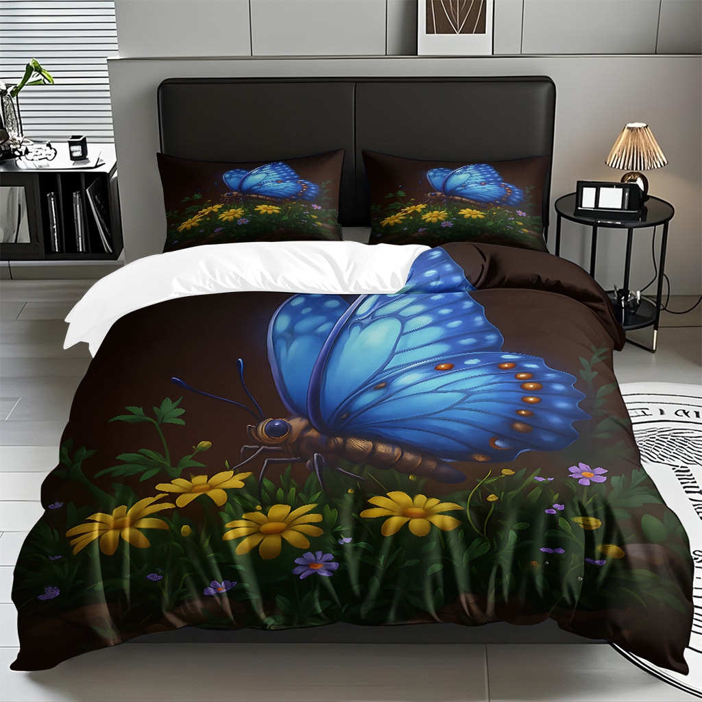 Butterfly series digital print edredón comercio electrónico transfronterizo preferido fuente fábrica adaptada modo TEMU / JIT