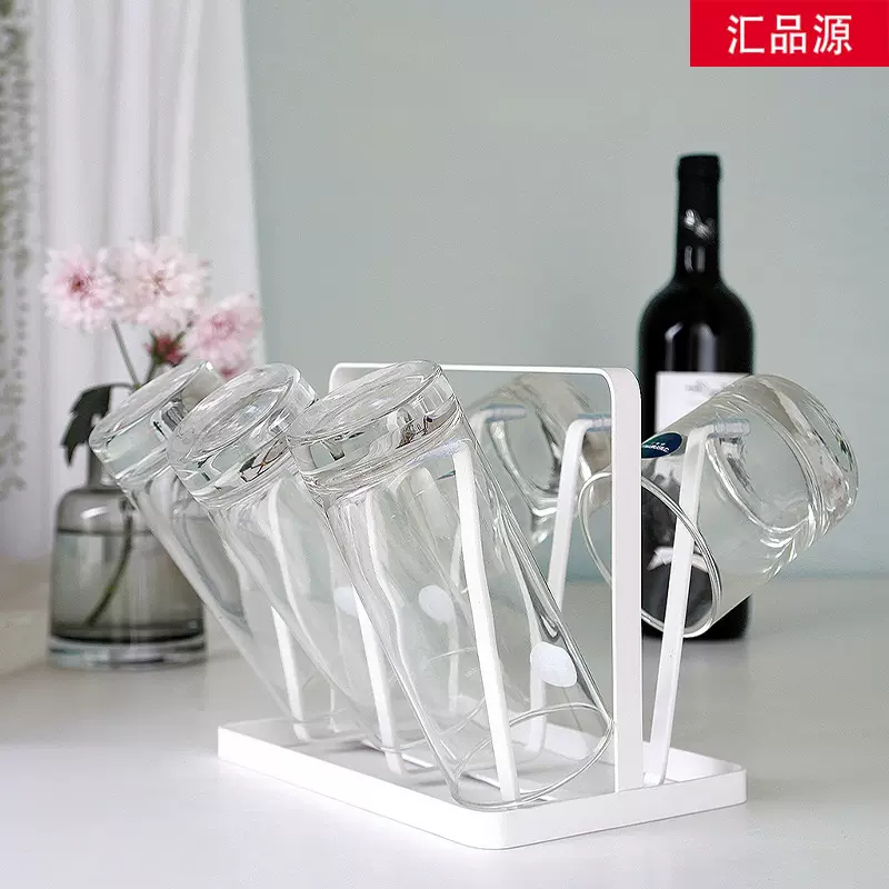 简约创意水杯放置架 铁艺酒杯架家用杯子置物架倒挂沥水杯收纳架